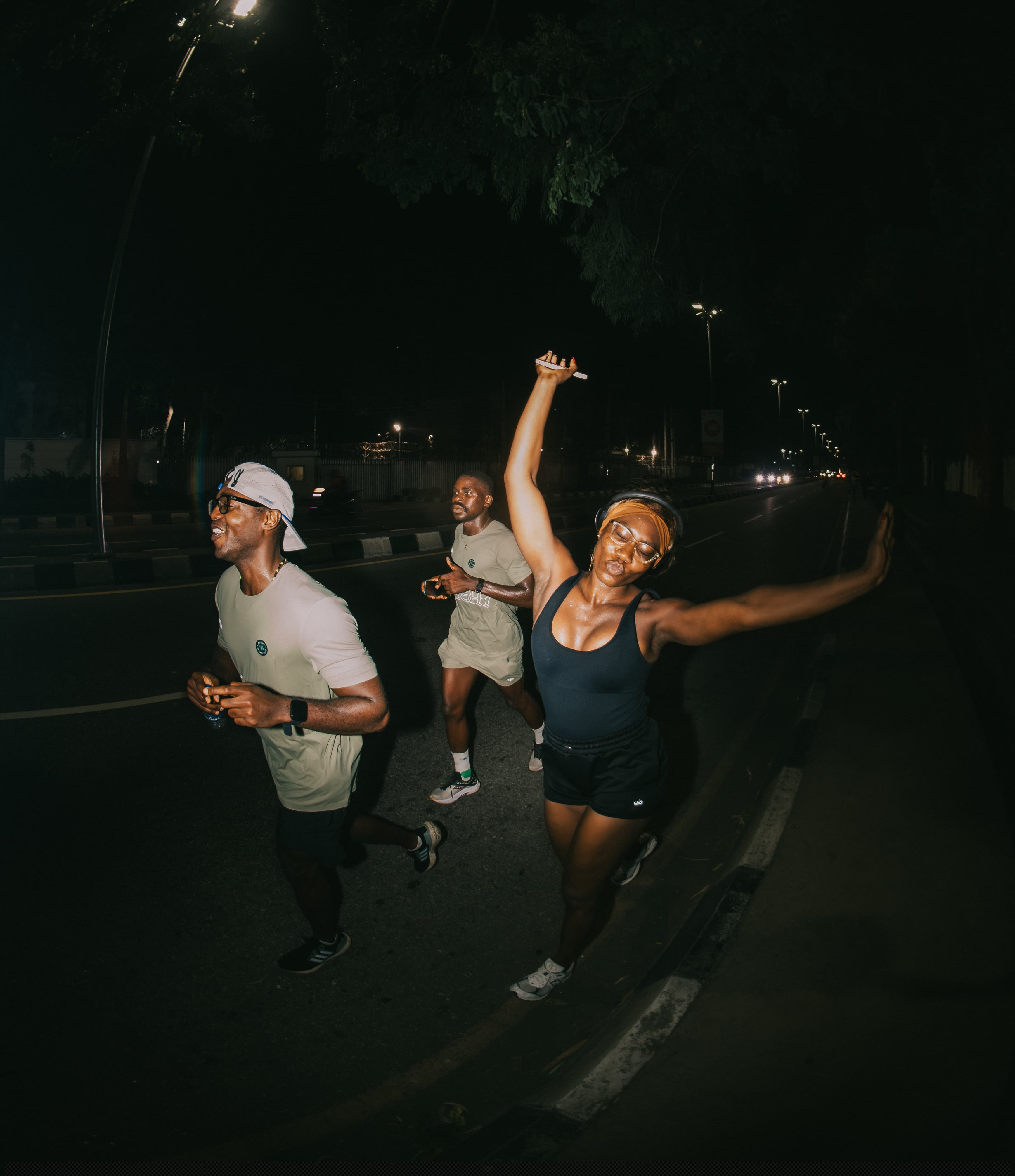Shight Running Club members running in Lagos